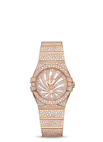 Omega Constellation Quartz 27 Polished Red Gold / Snow / Diamond Supernova